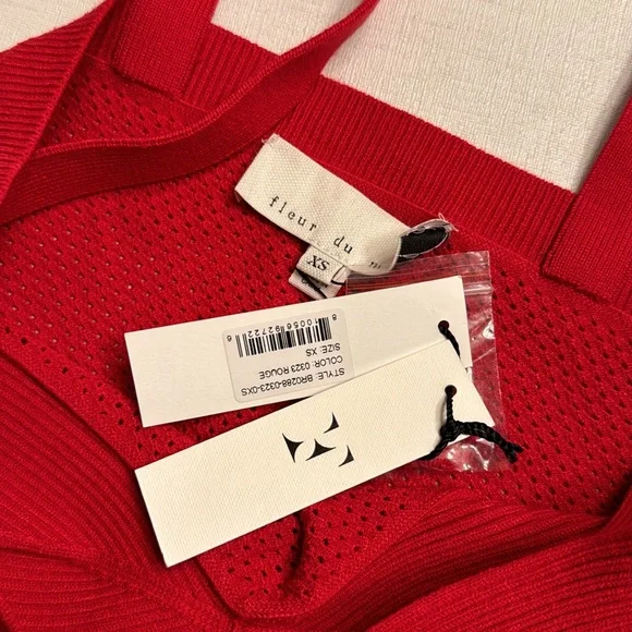 NWT Fleur du mal Red Knit Bra Top